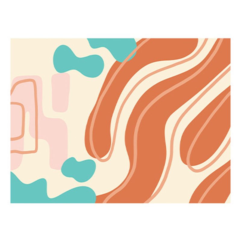 Nordic Modern Rug Polyester Color Block Rug Tear Resistant Rug for Living Room