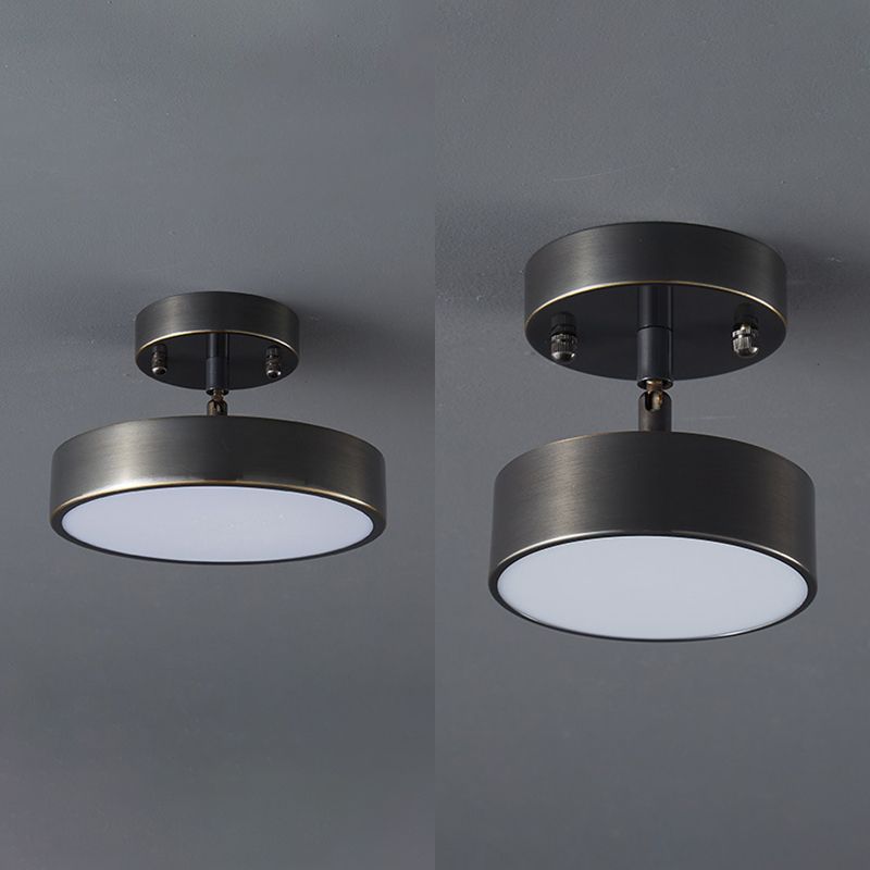 Modern Semi Flush Light Round Ceiling Lighting with Metal for Hallway
