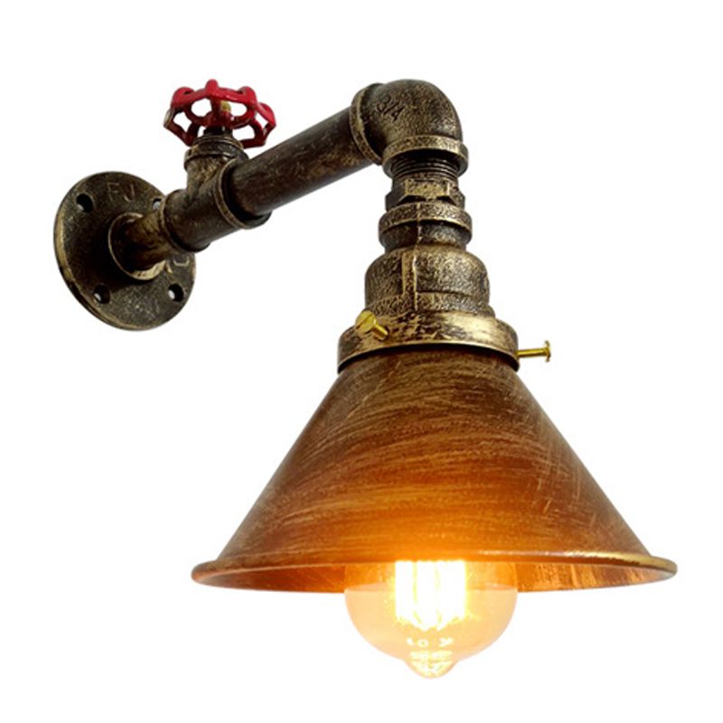 Metal Water Pipe Shade Wall Lighting Industrial Style 1 Light Wall Mounted Light Fixture