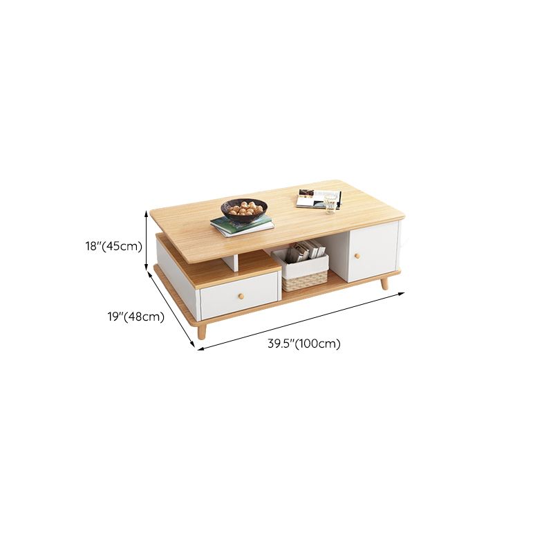 Artificial Wood Coffee or End Table Rectangular Coffee Table with Storage