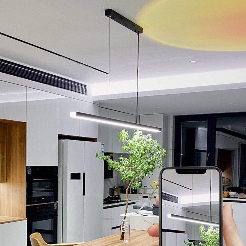 Nordic LED Island Lighting Fixture Simple Metallic Pendant Light for Dining Room