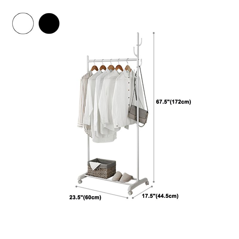 Stainless Steel Open Armoire Contemporary Style Cabinet with Clothing Rod