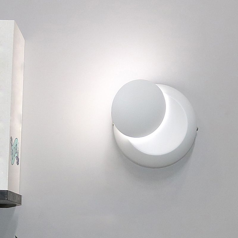 Modern Minimalist Style Rotatable Circular Wall Sconce Lighting Metal Wall Light