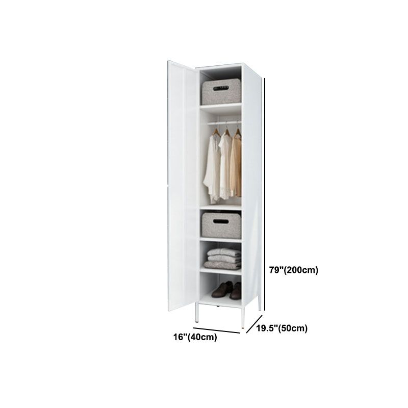 Modern Metal Wardrobe for Home Metallic Finish Cabinet with Legs