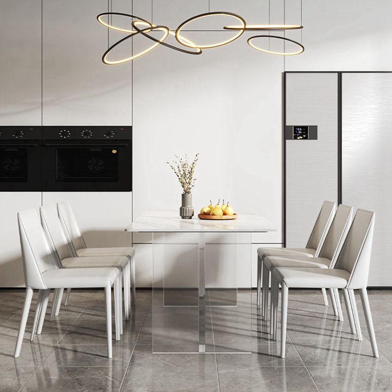 Contemporary Style Rectangle Table Set 1/4/7 Pieces Dining Set for Kitchen