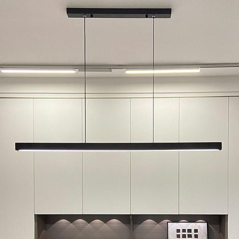 Modern Island Hanging Lighting Fixtures 1 Light Hanging Lamp Kit in Black