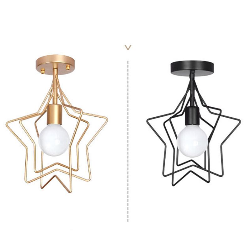 Angle étoiles réglables en fer Light Style industriel Style 1-Light Semi Flush Fush Mount Lampe pour chambre à coucher
