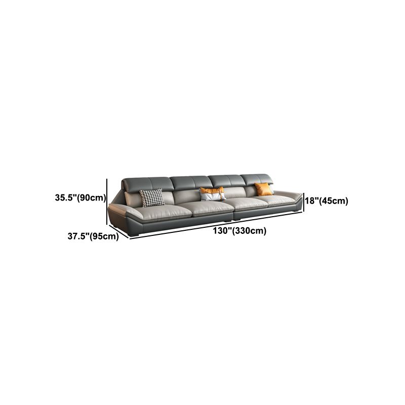 Contemporary Light-grey Sofa/Sentional with Pillow Top Arm 35.43"