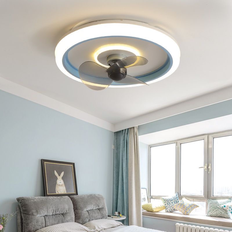 Acrylhalo -Ring Deckenlüfter Leuchte Makkaron Minimalist LED Semi Flush Leuchte