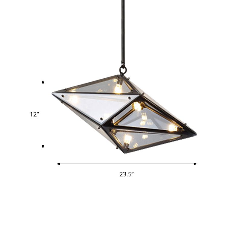 Horizontal/vertikaler Diamantanhänger Lampe Moderne Bernstein/Rauchglas Multi -Lichter Wohnzimmer LED -Deckenleuchte, 23,5 "/31"/42 "breit