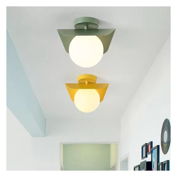 Macaron Loft Orb Shade Inbouwlamp Matglas 1 Lamp Plafondarmatuur voor Hal