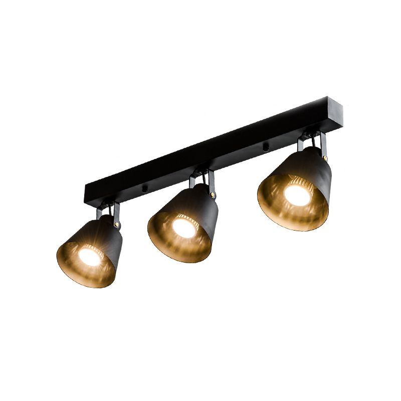 2/3/4 Lights Bucket Ceiling Light Fixture Loft Stylish Black/White Finish Metal Rotatable Semi Flush Mount Lighting
