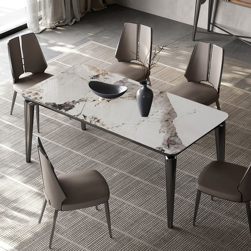 Designer Style Sintered Stone Dining Set Rectangle 1/3/4/6 Pieces Dining Room Table Set