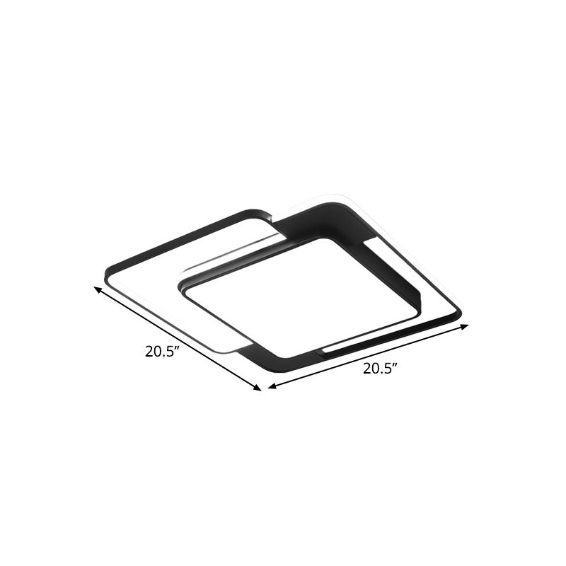 Geometry Flush Light Fixture Modernism Metallic LED Black Flush Mount Lamp, 16.5"/20.5"/24.5" Width