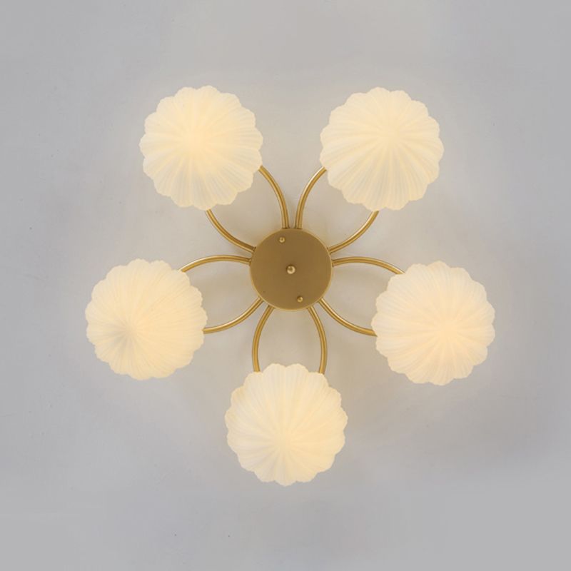 Modern Simple Iron Ceiling Light Hemisphere Shape Ceiling Lamp for Bedroom