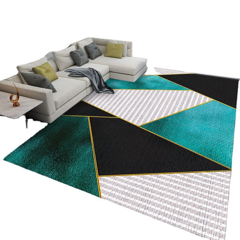 Tapis géométrique du tapis moderne de la Marine Tapis lavable pour le salon