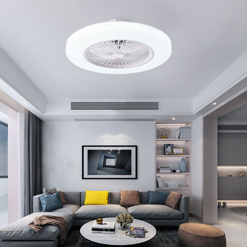 Gerade geschnittene runde Lüfterlampe Einfachheit Acryl-Esszimmer LED Semi Flush Light