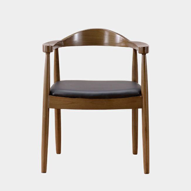Chaise de salle à manger en bois de style scandinave, chaise d'appoint à dossier ouvert avec bras