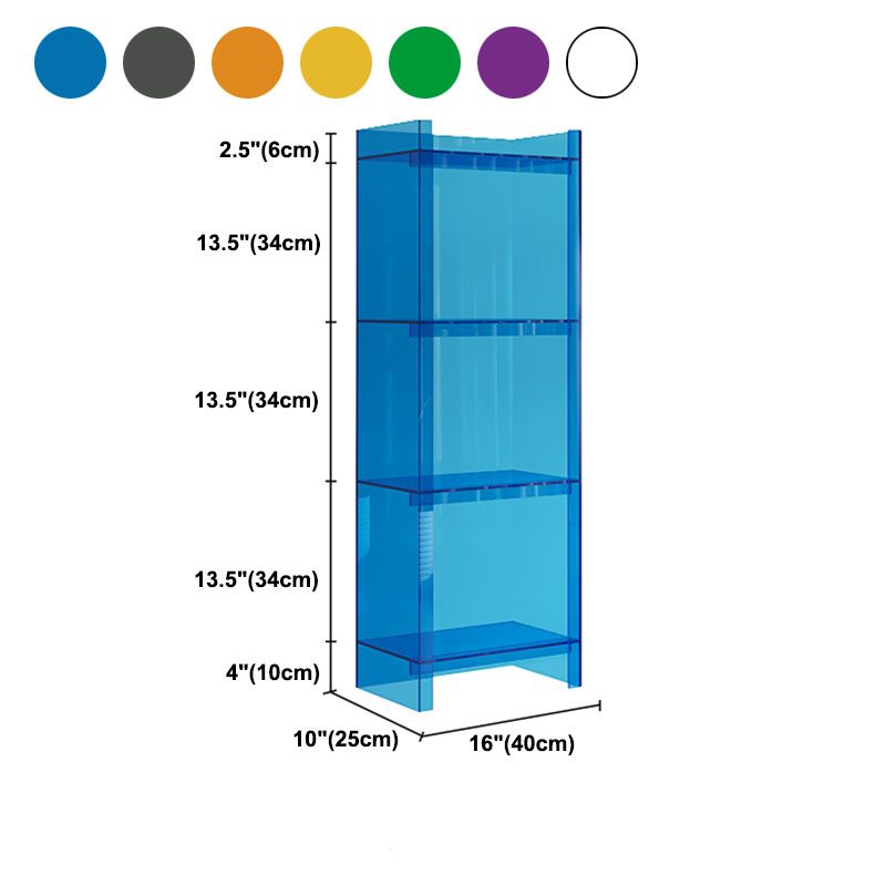 Glam Acrylic Vertical Standard Bookshelf Closed Back Bookshelf for Living Room