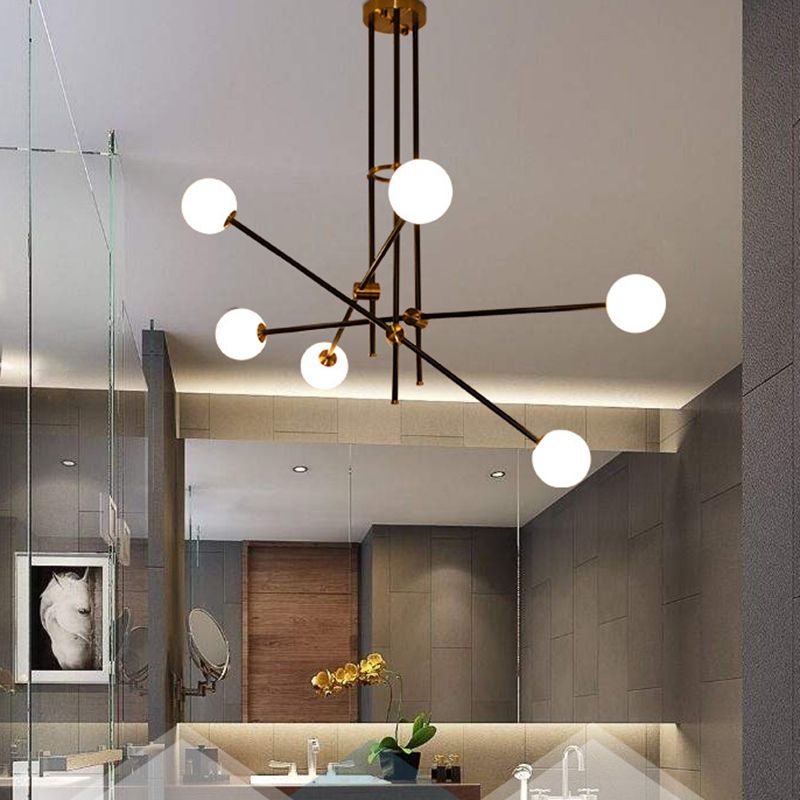 Metal and Glass Chandelier Lighting Fixture Modern Chandelier Pendant Light for Sitting Room
