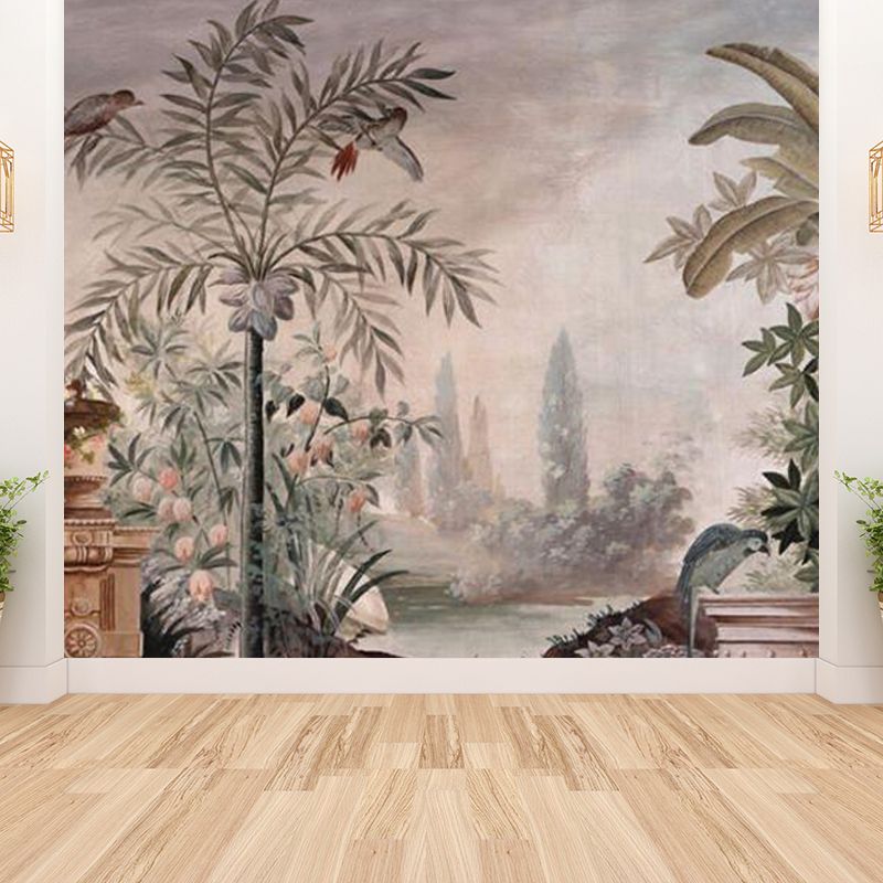 Water Resistant Botanical Mural Decal Tropical Non-Woven Wall Decor, Custom Printed