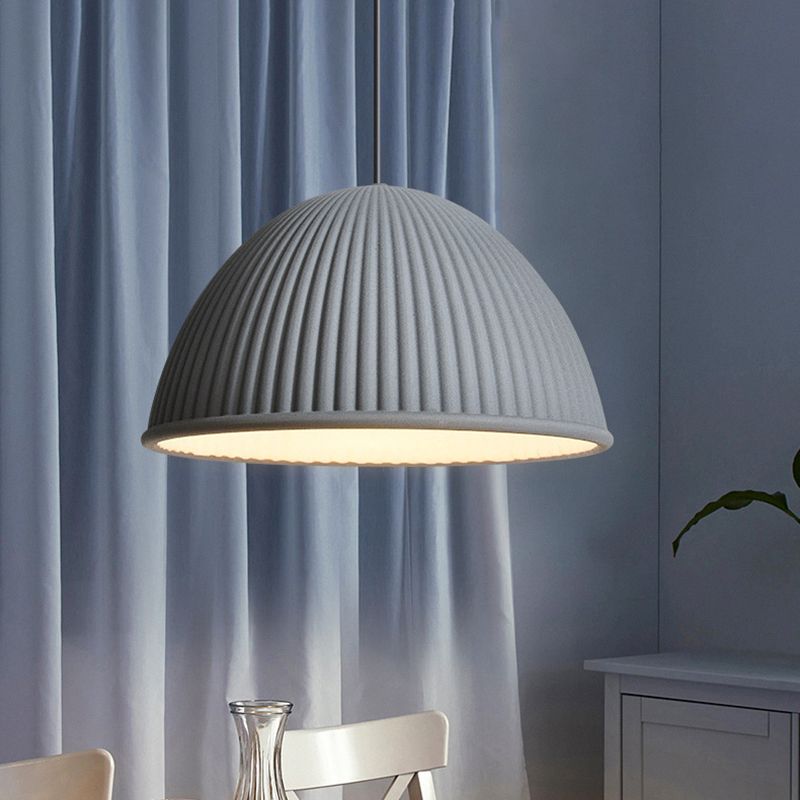 1 Light Bowl Hanging Pendant Modern Macaron Style Resin Hanging Lighting for Living Room