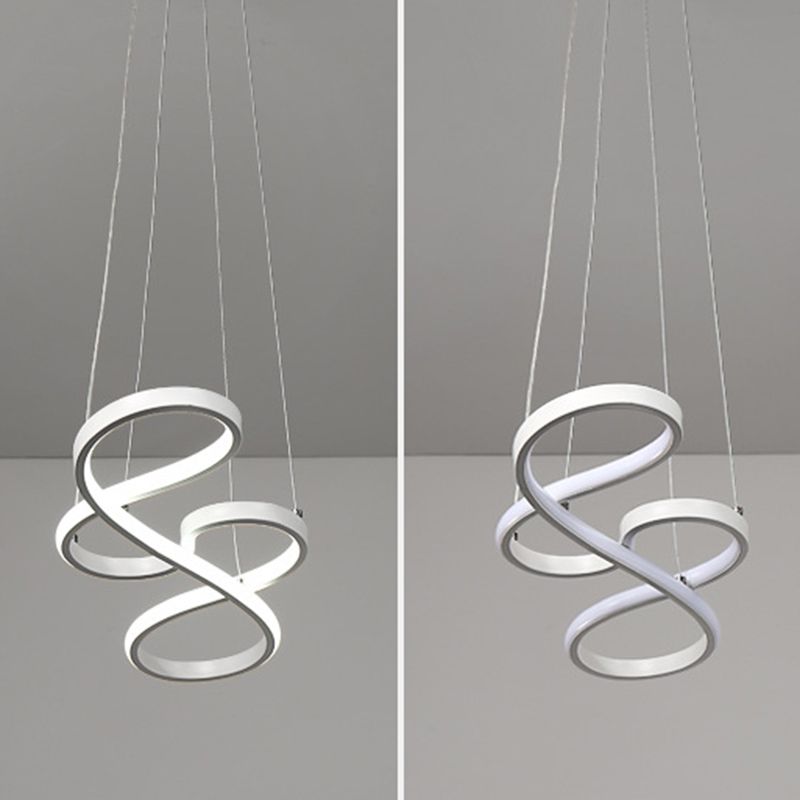 Contemporary Style Minimalist LED Line Light Lightweight Aluminum Hanging Light Fixture for Living Room