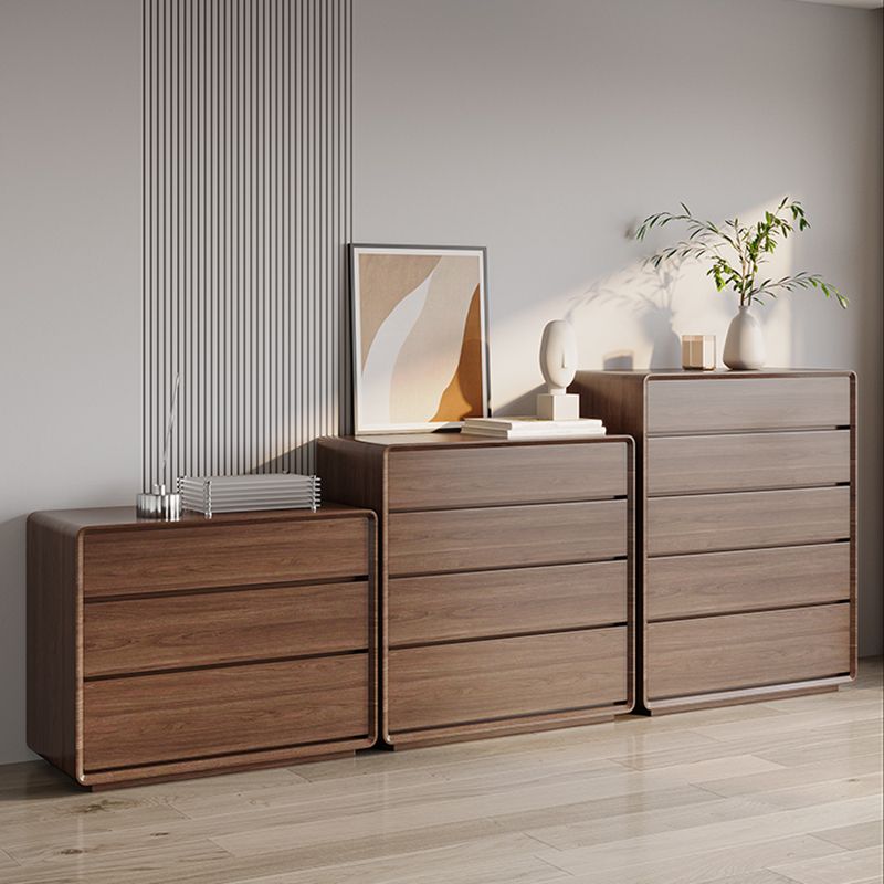 Modern Rectangle Cabinet Brown Wood Side Cabinet with Drawer