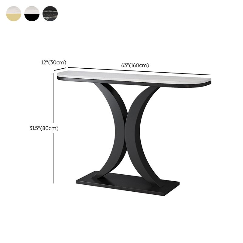 Contemporary Console Accent Table Antique Finish Console Table in Marble
