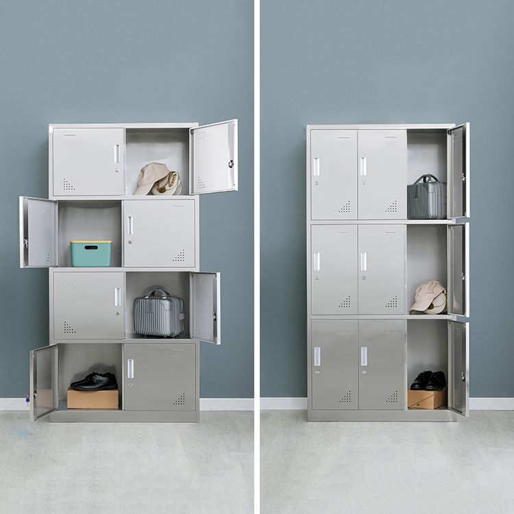 Metal Industrial Cabinet with Hinged Door Gray Steel Storage Cabinet for Bathroom