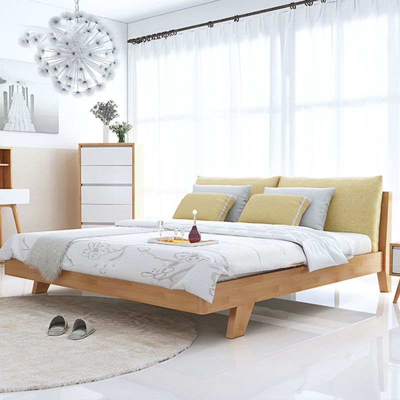 Contemporary Wood Panel Standard Bed with Rectangular Headboard