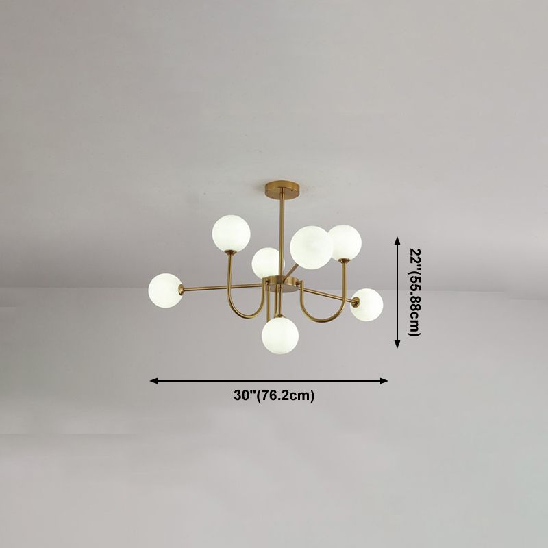 Contemporary Chandelier Glass Shade Pendant Lighting Fixtures for Dining Room