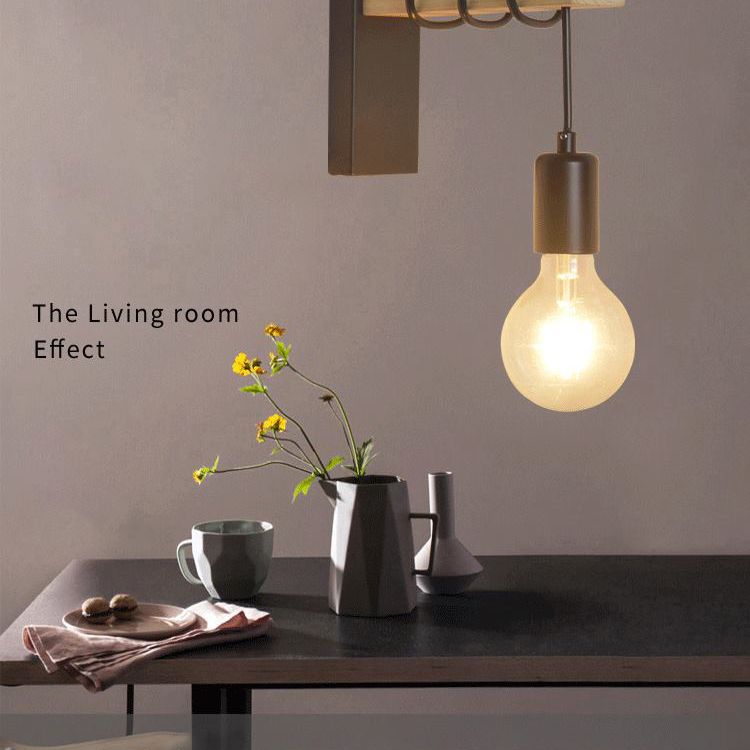 Arm Swing Splock Lighting Fixture Creative Minimalist Style Wood 1 Light Sponces