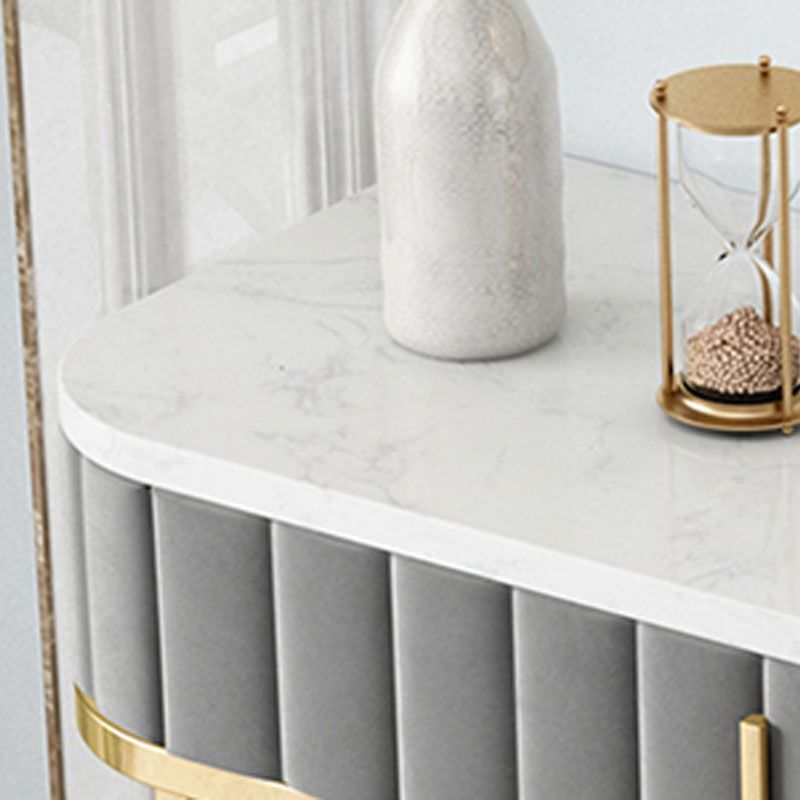 Glam Marble Console Table 14" W Half Moon Console Accent Table for Hall