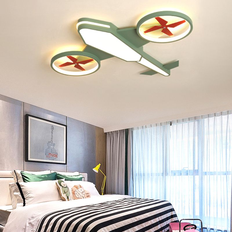 Acryl propeller vliegtuig plafondlamp themapark winkelt cartoon LED spoelplafondlicht