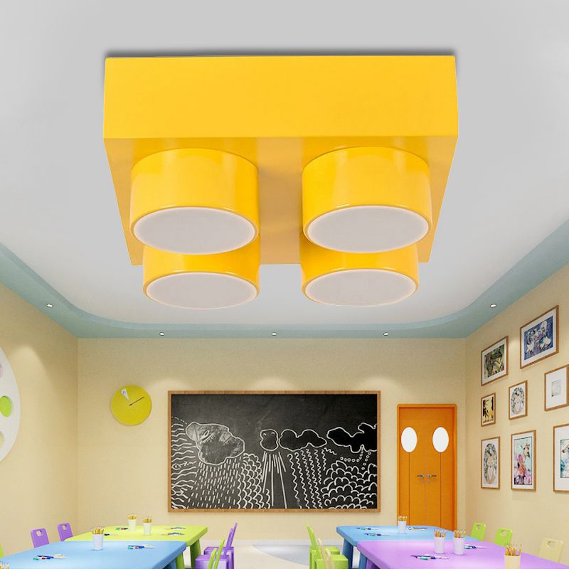 Modern Simple Flush Mount Light Rechthoek Multi-head metalen plafondlamp voor keuken