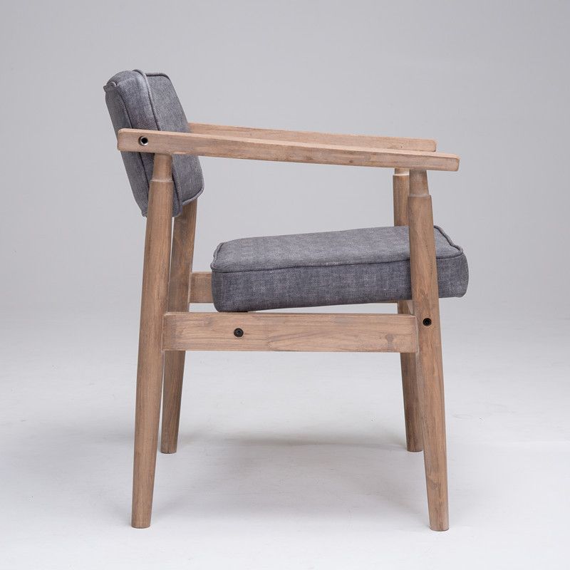 Traditional Style Rubber Wood Chairs Open Back Side Kitchen Dining Chair