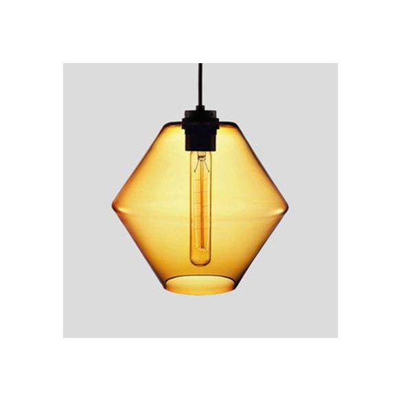 Lampe suspendue cylindrique Verre de simplicité 1 rose clair / jaune / bleu plafond plafond