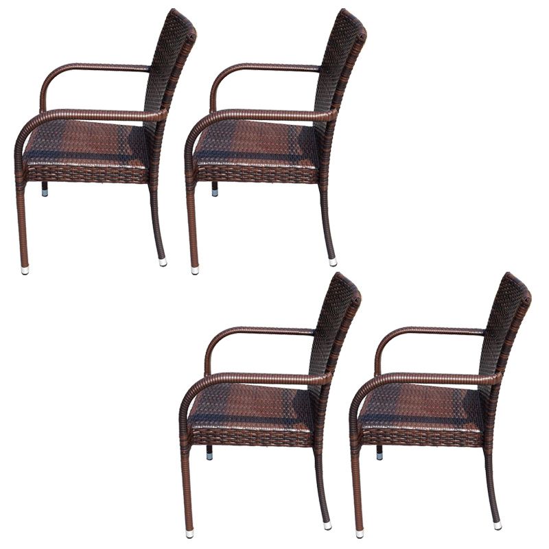 Tropical Brown Outdoors Dining Chairs 21.65" L X 20.86" W X 33.46" H