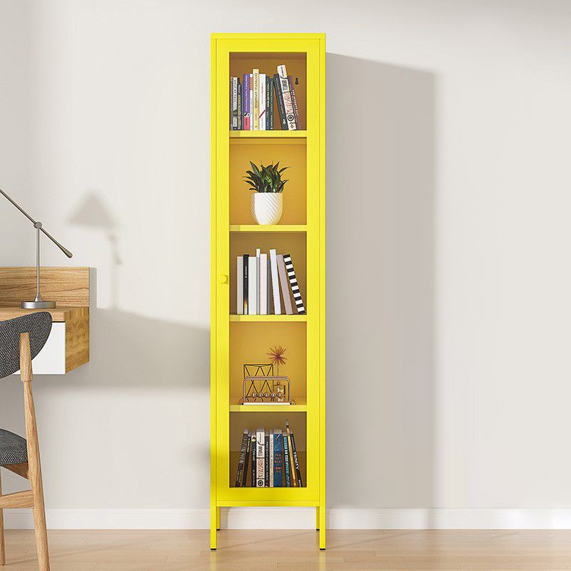 66.93"H Bookshelf Scandinavian Style Bookcase for Study Room with Door