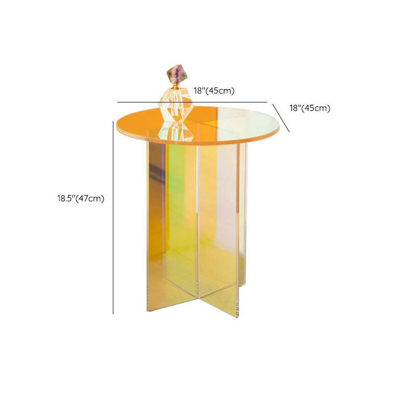 Multi-Color Accent Side Table Round Shape Plastic Table for Bedroom