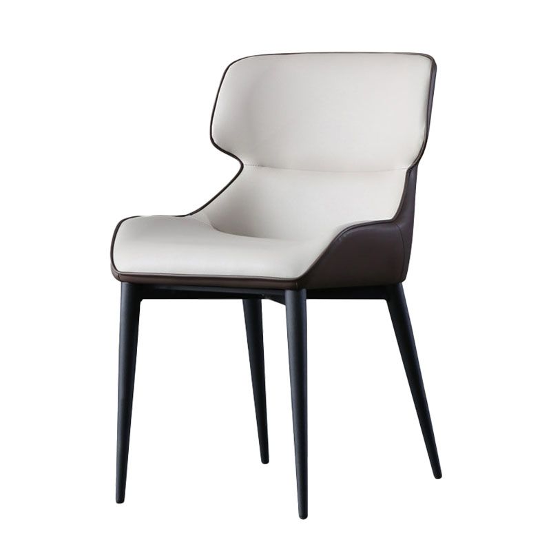 Sillón orejero de diseño moderno para el hogar, sillas laterales de comedor de cuero