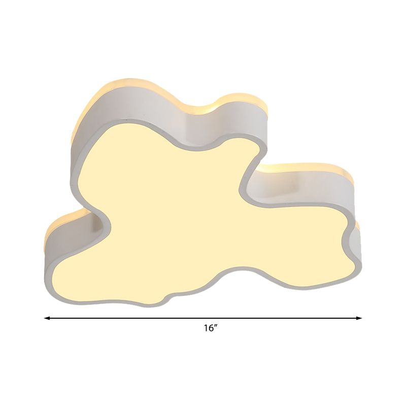 16"/19.5"/23.5" W Abstract Flush Light with Black/White Metal Shade and Acrylic Diffuser Led Contemporary Flush Mount in Warm/White