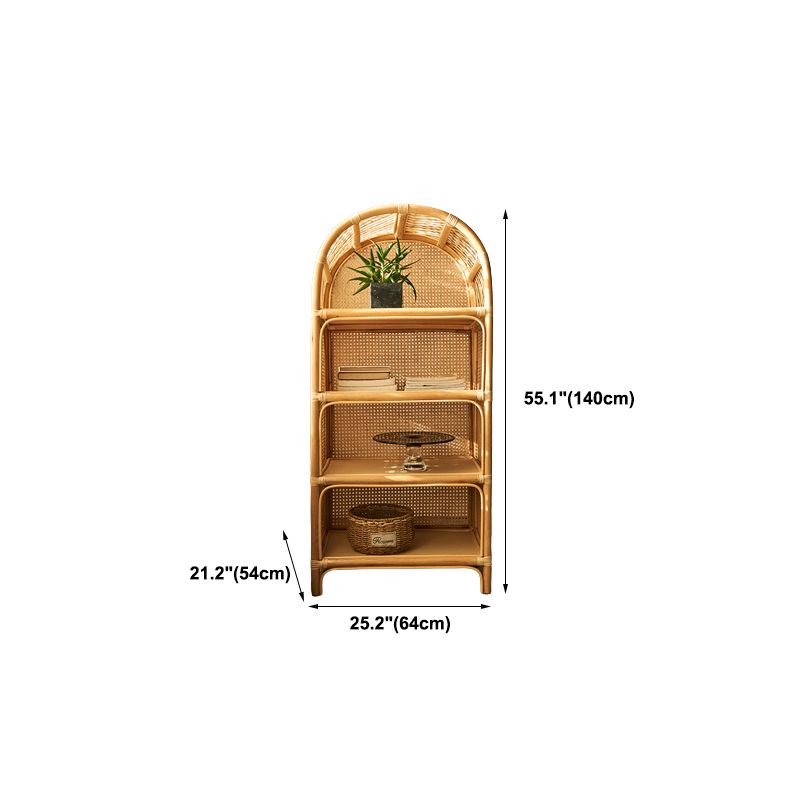 Contemporary Bamboo Home Bookcase Standard Book Shelf with Wooden Legs