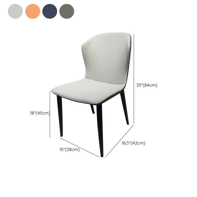 Faux Leather Dining Chair Industrial Style Wingback Side Chair