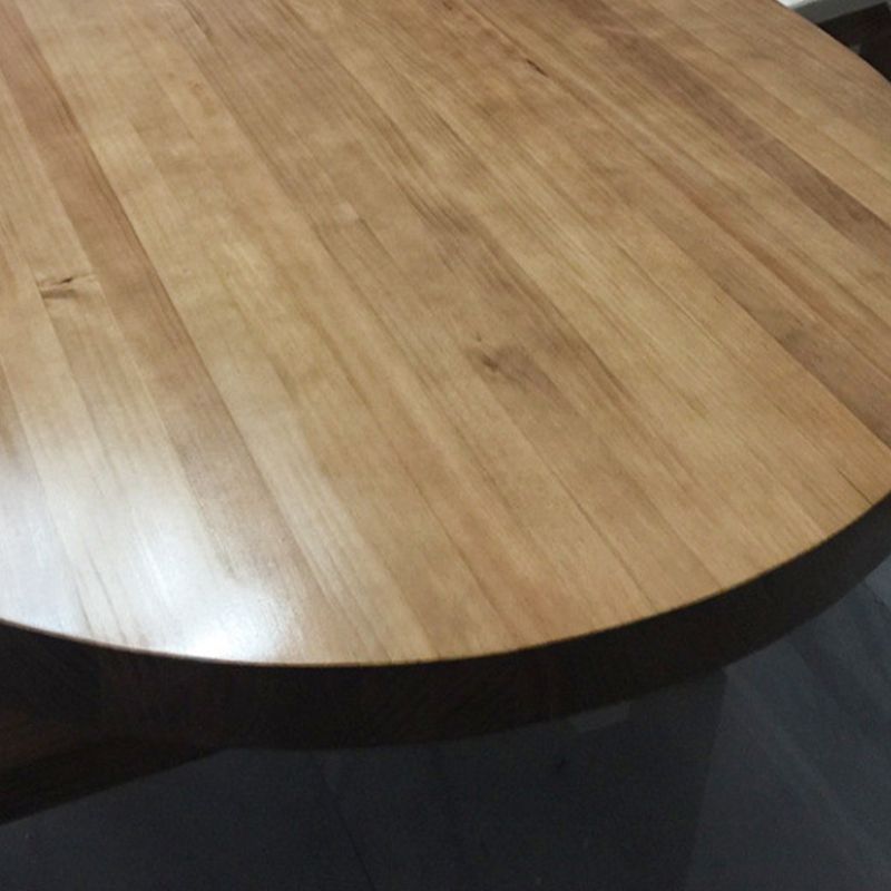 Eettafel met grenenhouten blad Moderne ovale eettafel met 4 poten
