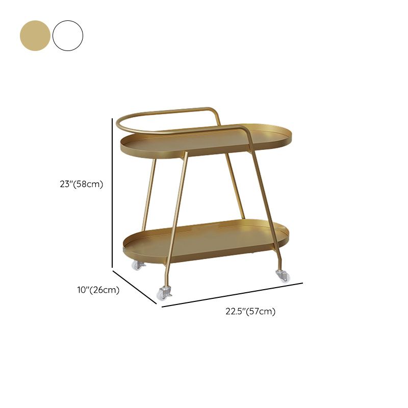 22"H Contemporary Corner Table Metal Double Tier Accent Side Table