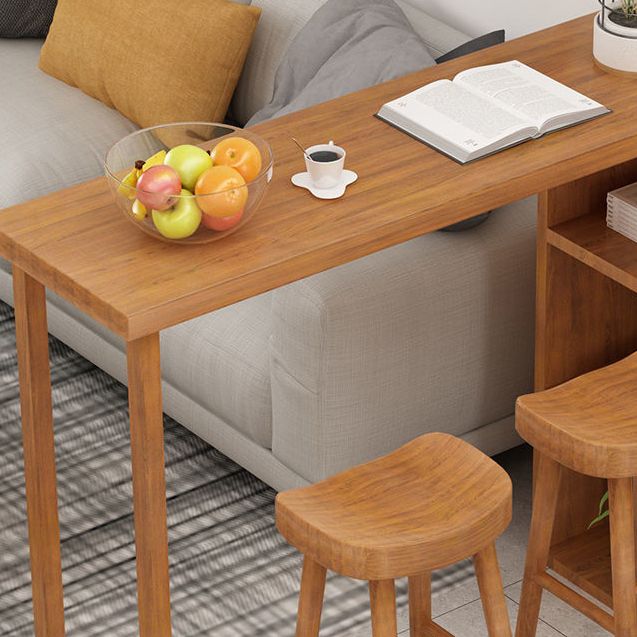 Brown Bar Stool and Table Set 1/3 Pieces Solid Wood Pub Dining Set