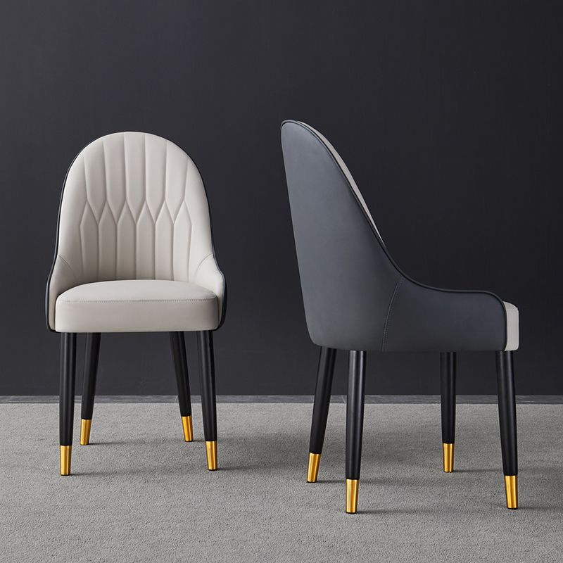 Glam Solid Wood Legs Chair Parsons Upholstered Chair for Dining Room