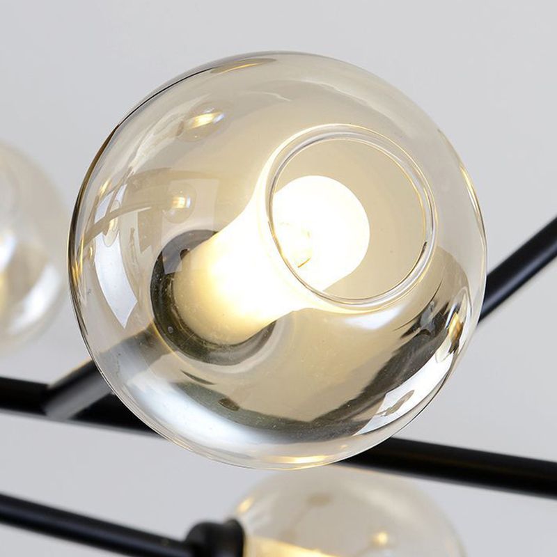 Modern Iron Geometry Hanging Lamp American Style Chandelier Light for Bedroom